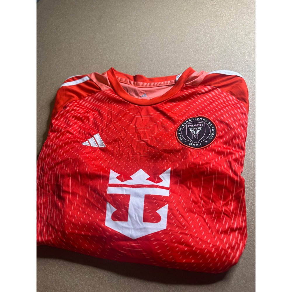 Adidas Inter Miami CF Soccer Jersey Mens Medium Red HS5184 Aeroready Slim Fit